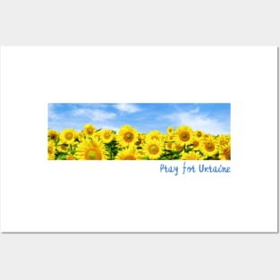 Pray For Ukraine Rectangle - Sunflower For Ukraine - Vintage Photo Sunflower Field Posters and Art